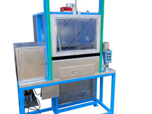 Châssis support et cartérisation machine spéciale avec porte guillotine à vérin pneumatique Chaudronnerie